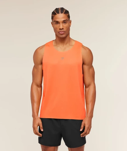 Мужская майка Gymshark Hybrid Engineered Jacquard, неоново-персиковая