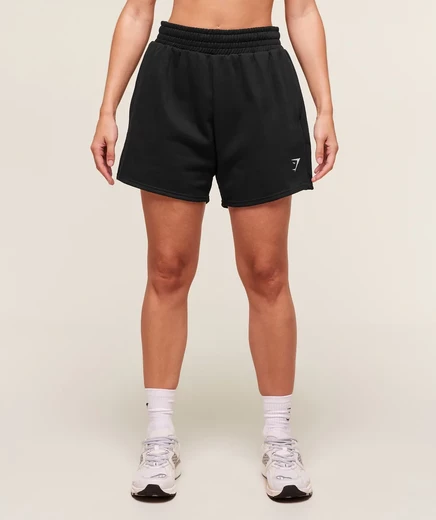Тренировочные флисовые шорты Gymshark black