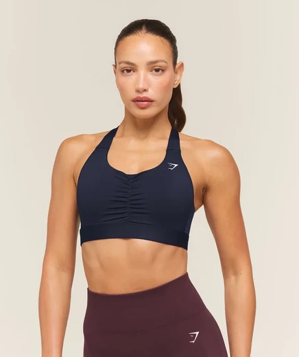 Женский спортивный топ Gymshark High Support, насыщенно-синий
