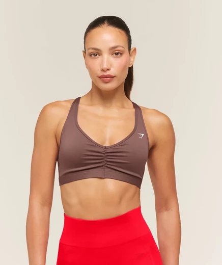 Женский спортивный топ Gymshark Ruched 2.0, коричневый