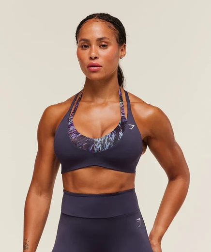 Женский спортивный бюстгальтер Gymshark Reps T-back, темно-фиолетовый/голубой