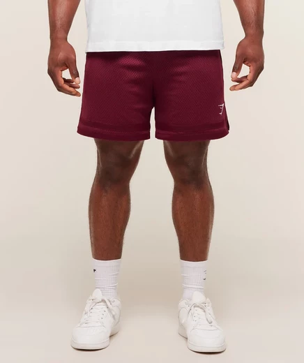 Мужские шорты Gymshark Campus Mesh, бордовые