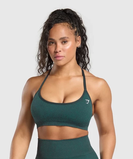Бюстгальтер с т-образной спинкой Gymshark Adapt Fleck darkest teal/functional teal