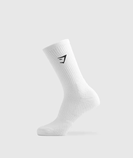 Унисекс носки Gymshark premium sharkhead crew, белые