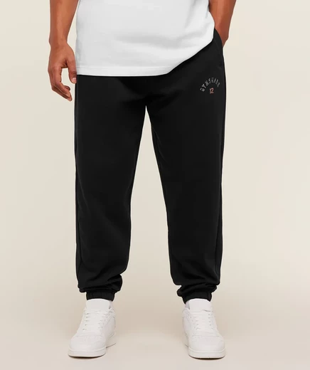 Мужские джоггеры Gymshark 12 Graphic свободного кроя из хлопка с переработанным полиэстером, светло-серый меланж
