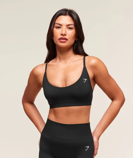 Женский спортивный бюстгальтер Gymshark Everyday Seamless Racerback, черный