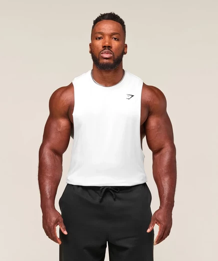 Мужская майка Gymshark Critical 2.0 Drop Arm, белая