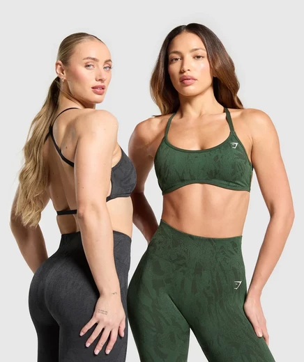 Женский спортивный топ Gymshark Adapt Camo Cross Back, асфальтно-серый/черный