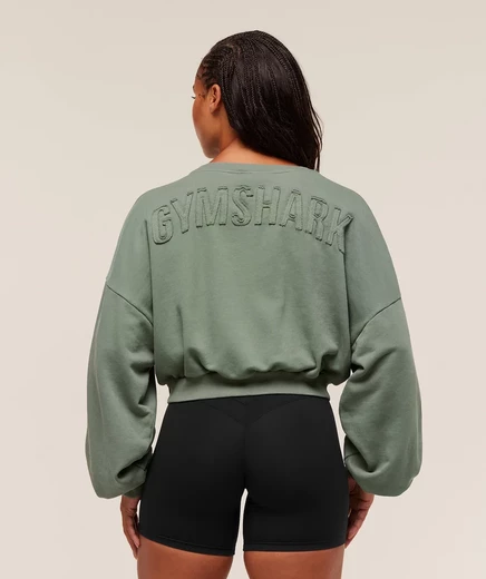 Женский свитшот Gymshark Power Washed, зеленый