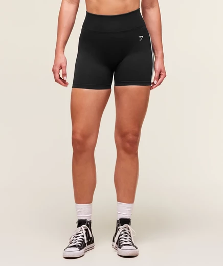 Бесшовный короткий спортивный костюм Gymshark Lift Varsity black