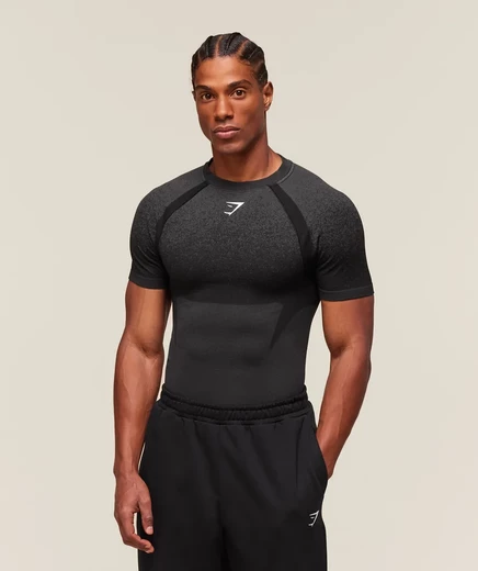 Мужская футболка Gymshark Shadow Seamless бесшовная, черная