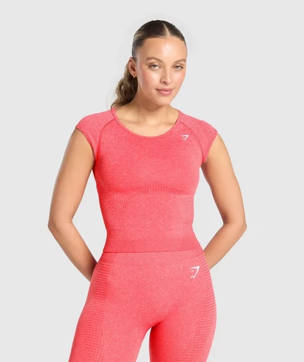 Топ с круглым вырезом Gymshark Vital от Gymshark Vital coral red marl