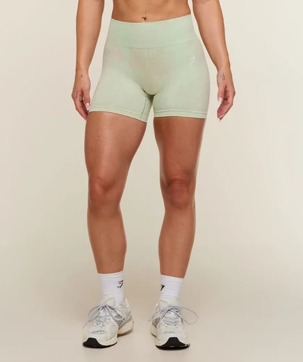 Женские шорты Gymshark Adapt Animal, зеленые-бежевые