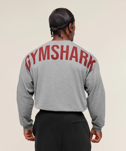 Футболка с длинным рукавом Gymshark Power charcoal core marl
