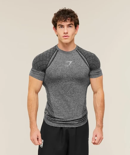 Мужская футболка Gymshark Devant, бесшовная, черная