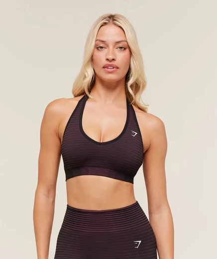 Женский бесшовный бюстгальтер Gymshark Sport, розово-черный
