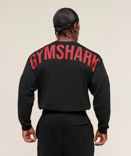 Футболка с длинным рукавом Gymshark Power black/conditioning red