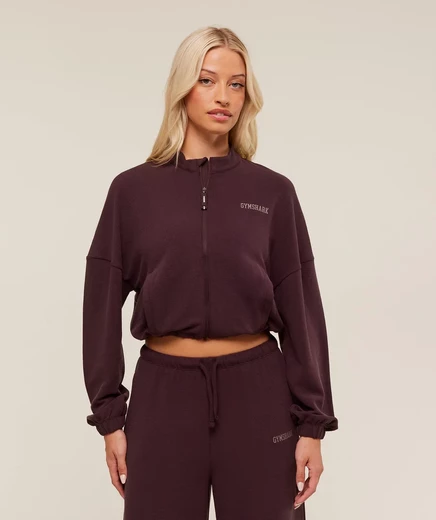 Женская куртка Gymshark Waffle Midi на молнии, пурпурная
