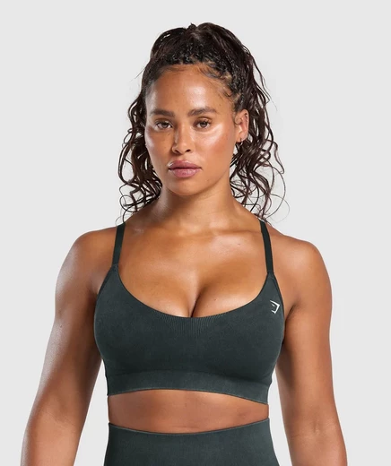 Женский спортивный бюстгальтер Gymshark Gains Seamless, черный