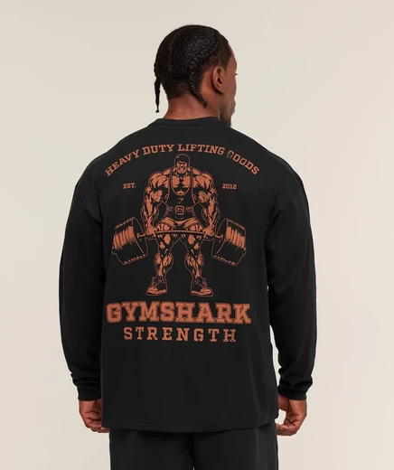 Мужская футболка с длинным рукавом Gymshark Strength, черная