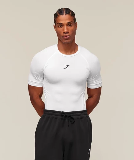 Мужская компрессионная футболка Gymshark Element, белая