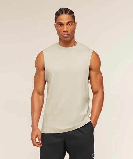 Мужская майка Gymshark Off Duty Tank, серо-бежевый