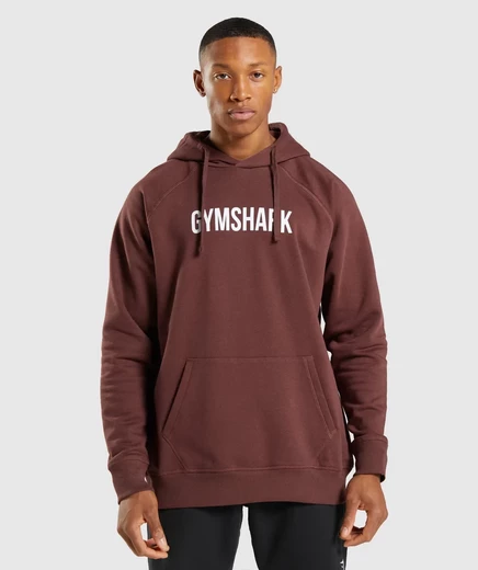 Мужское худи Gymshark Apollo, вишнево-коричневое