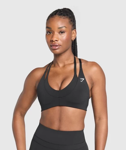 Женский спортбюстгальтер Gymshark Reps, черный