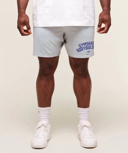 Мужские шорты Gymshark Olympic Bar 7″, серо-металлические
