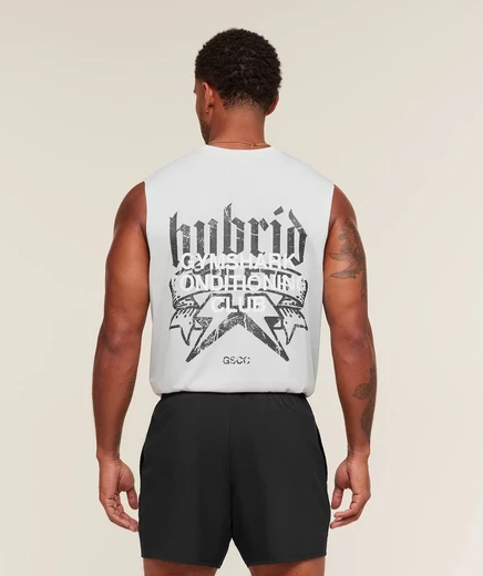 Мужская майка Gymshark Hybrid Graphic, светло-серая