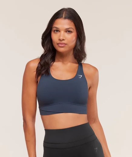 Женский спортивный бюстгальтер Gymshark Cross Over, темно-синий