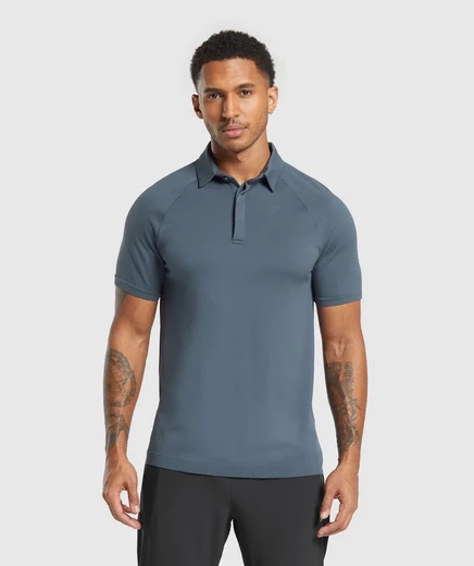 Мужское поло Gymshark Seamless Polo, титановое