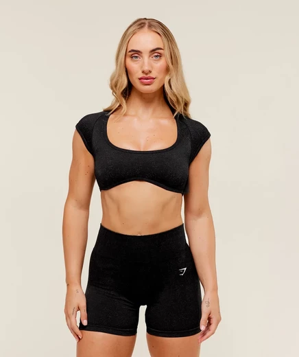 Женский короткий топ Gymshark Adapt Fleck x Whitney, черный