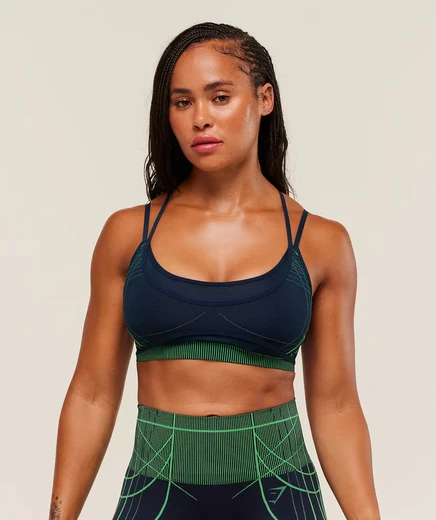Женский спортивный топ Gymshark Apex Seamless, сине-зеленый