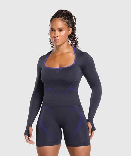 Женский кроптоп Gymshark Apex Lift, синяя