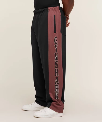 Мужские спортивные штаны Gymshark Straight, черно/бордовые