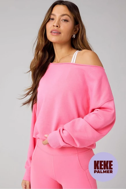 Свитшот Fabletics Year Round Terry Off Shoulder strawberry milkshake