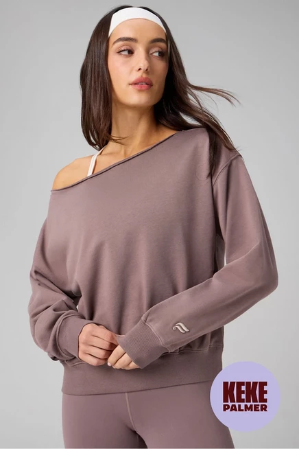Свитшот Fabletics Year Round Terry Off Shoulder desert shadows