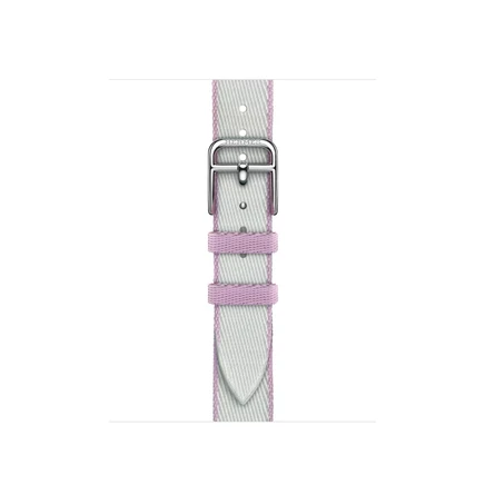 Ремешок для часов Hermès Twill Jump Attelage Single Tour gris platine/mauve