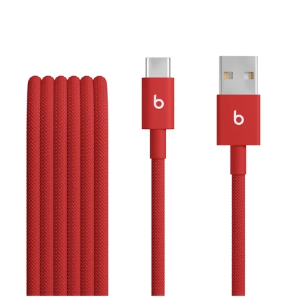 Плетеный кабель Apple Beats USB-A - USB-C (1,5 м / 5 футов) rapid red