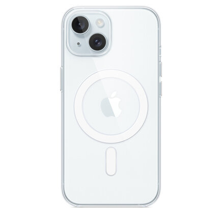 Прозрачный чехол для Apple iPhone 15 с MagSafe blue