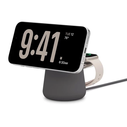 Беспроводная зарядная док-станция Belkin BOOST↑CHARGE™ PRO 2-в-1с MagSafe для Apple charcoal