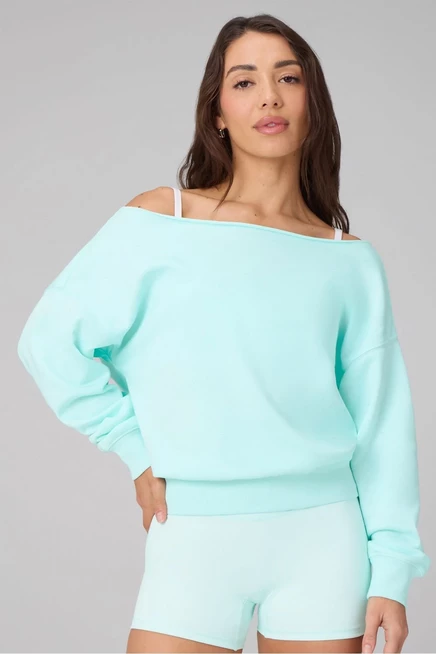 Свитшот Fabletics Year Round Terry Off Shoulder aqua aura