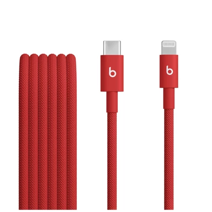 Плетеный кабель Apple Beats USB-C - Lightning (1,5 м / 5 футов) rapid red