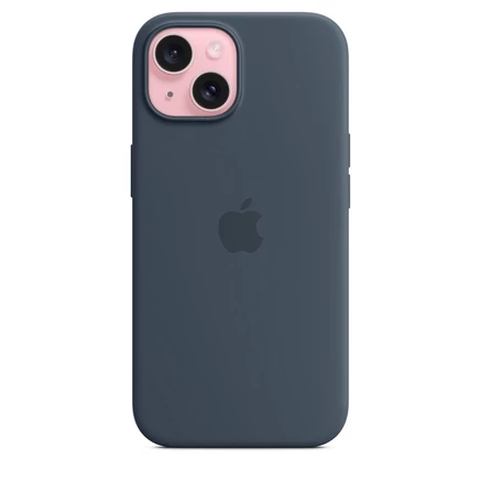 Силиконовый чехол Apple iPhone 15 с MagSafe storm blue