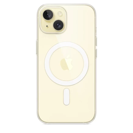 Прозрачный чехол для Apple iPhone 15 с MagSafe yellow