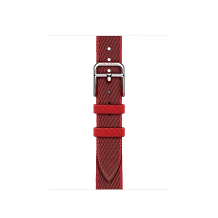 Ремешок для часов Hermès Twill Jump Attelage Single Tour rouge grenat / vermillon