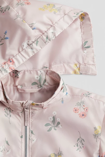 Детская куртка H&M с цветочным принтом, пудрово-розовая