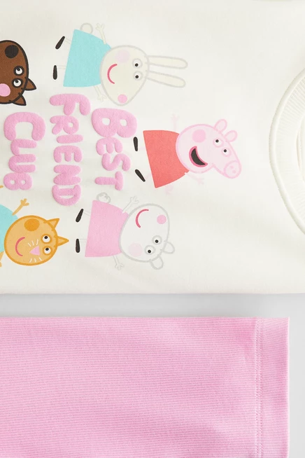 Детский комплект H&M топ и леггинсы, белый с Peppa Pig