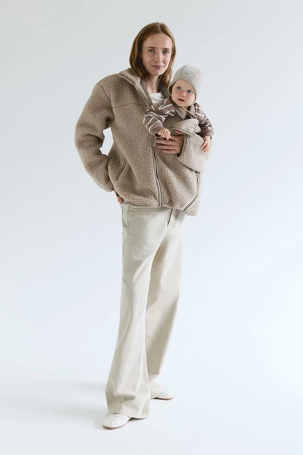 MAMA Before & After Babywearing Fleece Jacket beige